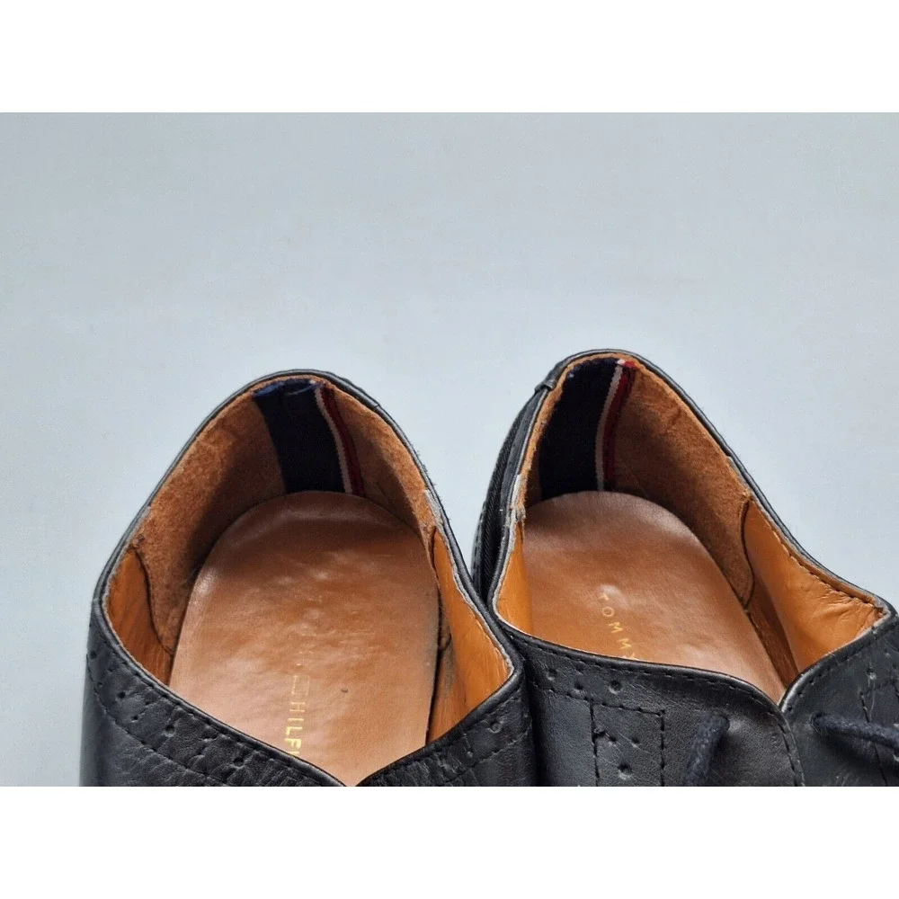 Tommy Hilfiger Black Leather Shoes 8M TW FABRIZIA Leather Upper Balance Man Made